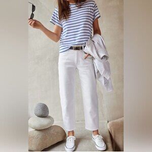 NWT AYR The Beat Straight Leg Ankle Cropped Jeans in Tofu White Sz 23